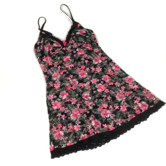 XOXO Other - XOXO Black Pink Lace Stretchy BabyDoll Nighty